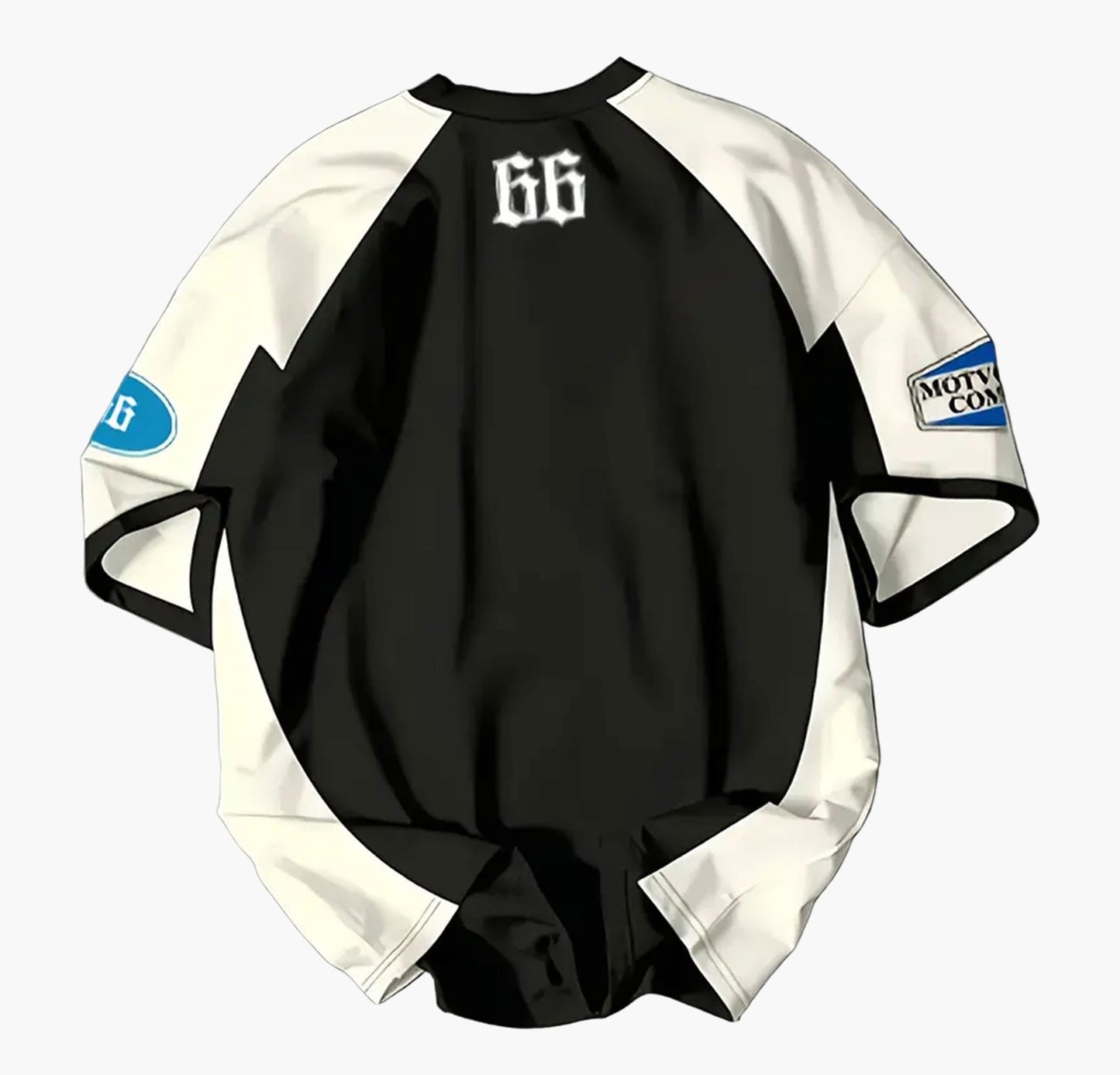 Men’s 3D “66” Print T-Shirt – Heavyweight Crewneck Cotton Tee