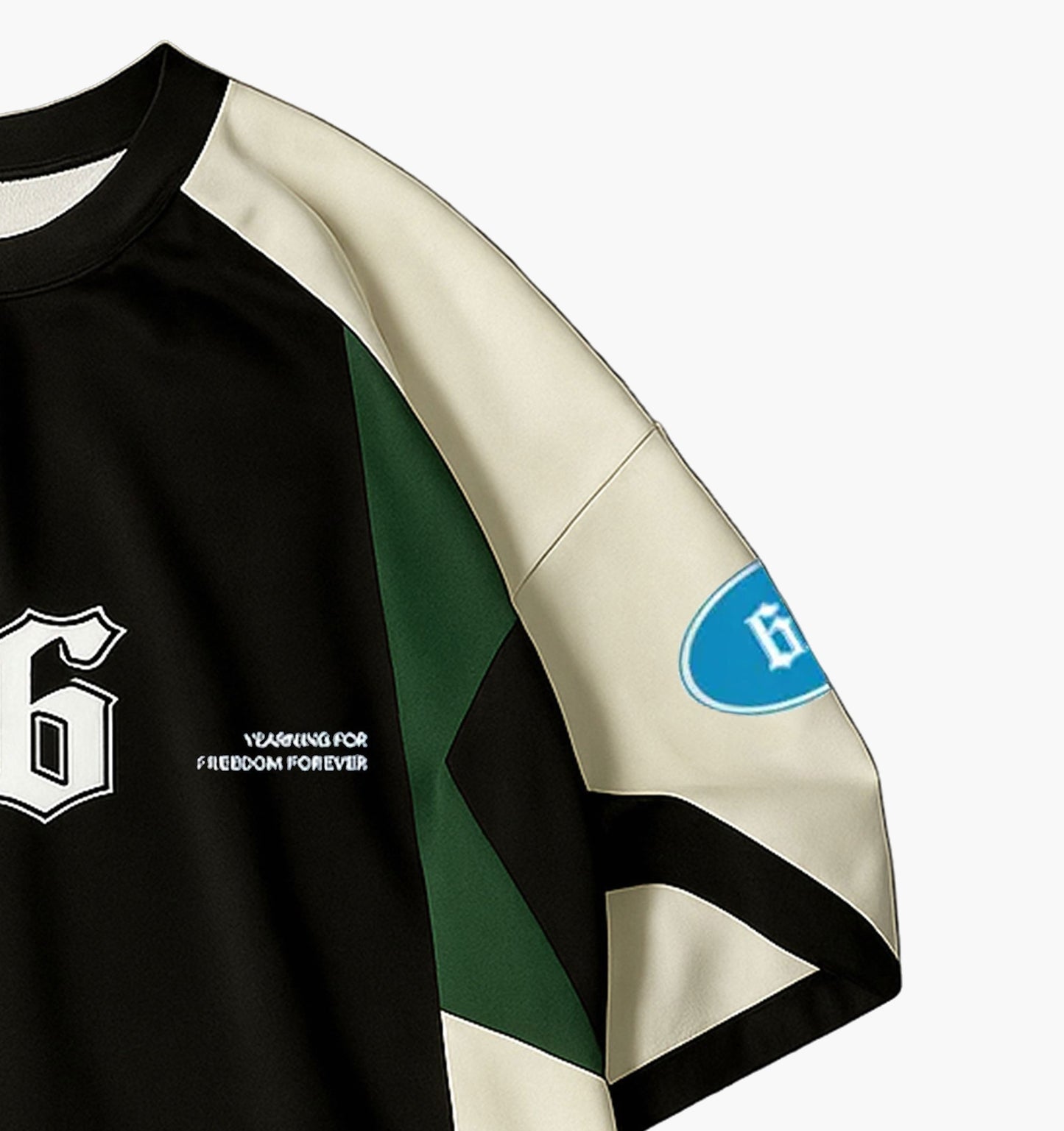 Men’s 3D “66” Print T-Shirt – Heavyweight Crewneck Cotton Tee