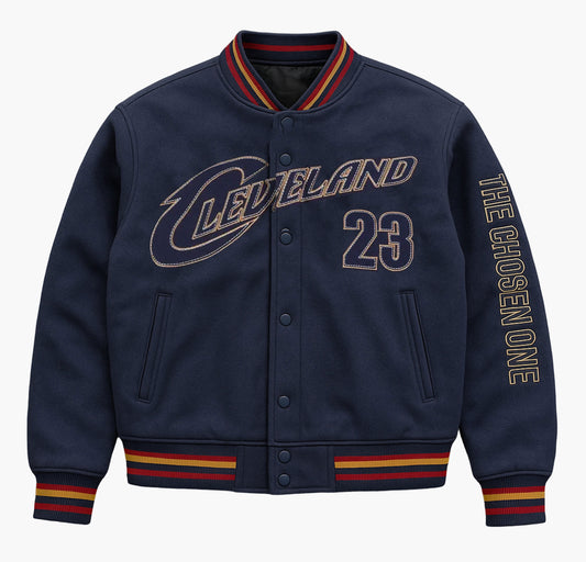 Men’s Varsity Jacket – Cleveland #23 Logo Zip-Up Coat
