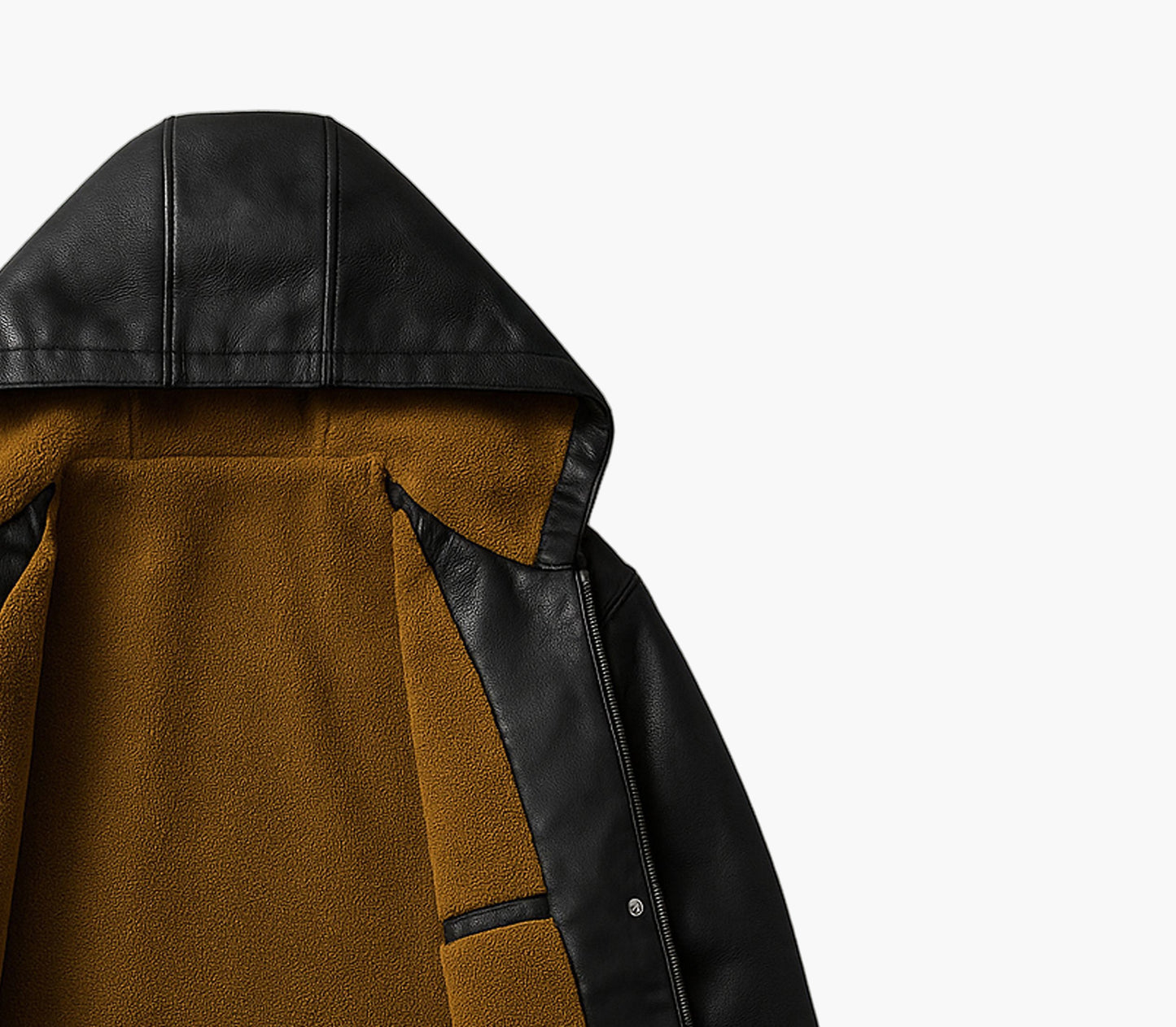 Men’s PU Leather Motorcycle Jacket – Fleece-Lined Winter Coat