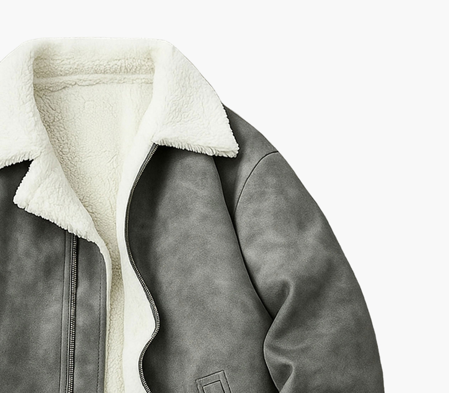 Men’s Faux Fur-Lined Bomber Jacket – Trendy Winter Streetwear