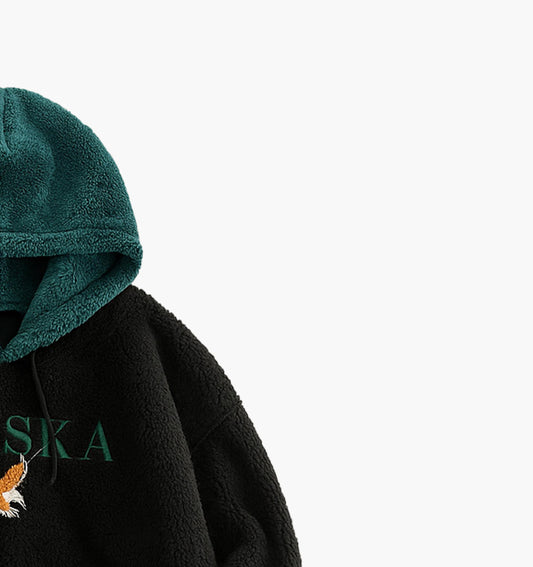 Men’s Casual Hoodie – Letter Patch Embroidered